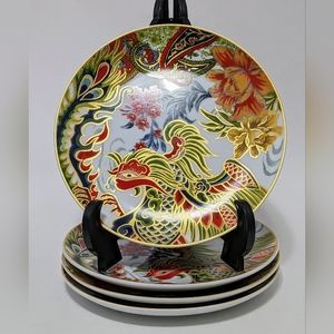 Williams Sonoma New Moon  Phoenix Set of 4 Porcelain Salad Plates 8 1/2" RARE